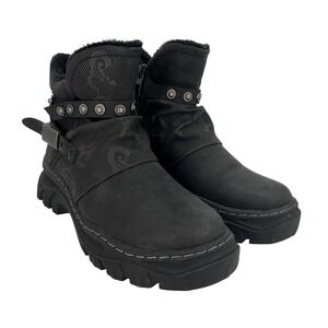 Patrizia By Spring Step Boots Womens Size 6.5 EU 37 Moto Biker Ankle Statement-B